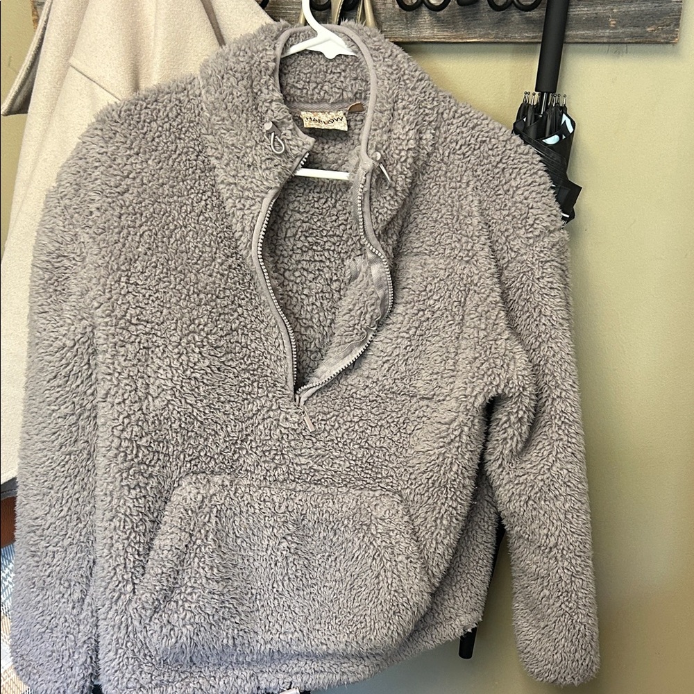 Harlow Gray Fleece Pullover